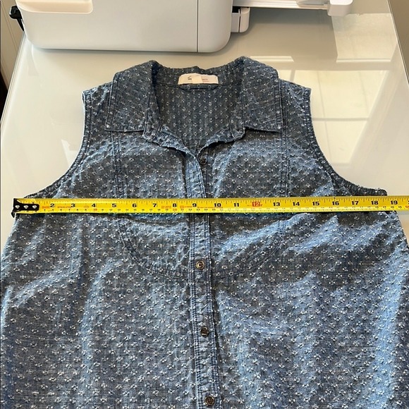 Blue Sleeveless Button-Up Top Two by Vince Camuto women M cottagecore - Picture 6 of 7